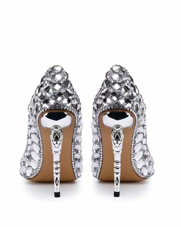 Nuheel® Nuheel Leather Bridal Shoes Rhinestone High Heels Stilettos Wedding Shoes For Bride 7 Nuheel® Nuheel Leather Bridal Shoes Rhinestone High Heels Stilettos Wedding Shoes For Bride
