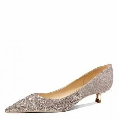 Nuheel® Nuheel Sequins Bridal Shoes Elegant Wedding Shoes For Bride Stilettos Gold Heels 1.3-3