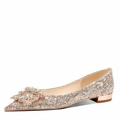 Nuheel® Nuheel Sequins Bridal Shoes Rhinestone Wedding Shoes For Bride Heels 1-2.5