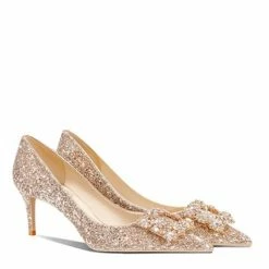 Nuheel® Nuheel Sequins Bridal Shoes Rhinestone Wedding Shoes For Bride Heels 1-2.5"