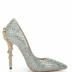 Nuheel® Nuheel Leather Bridal Shoes Fancy Diamond High Heels Stilettos Wedding Shoes For Bride