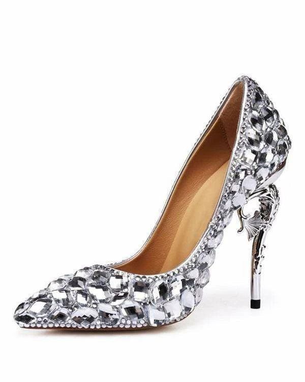 Nuheel® Nuheel Leather Bridal Shoes Rhinestone High Heels Stilettos Wedding Shoes For Bride 3 Nuheel® Nuheel Leather Bridal Shoes Rhinestone High Heels Stilettos Wedding Shoes For Bride