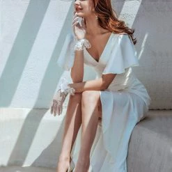 Nuheel® NUHEEL PEARL BRIDAL SHOES Silk WEDDING SHOES FOR BRIDE STILETTOS POINTED NUDE HEELS 8.5