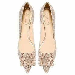 Nuheel® Nuheel Sequins Bridal Shoes Rhinestone Wedding Shoes For Bride Heels 1-2.5