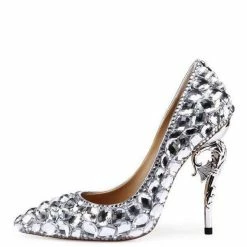 Nuheel® Nuheel Leather Bridal Shoes Rhinestone High Heels Stilettos Wedding Shoes For Bride