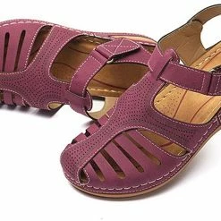 Nuheel® Woman Womens Comfortable Wedges Sandals Close-Toe Walking Flat Sandals