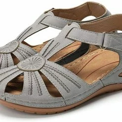 Nuheel® Woman Womens Comfortable Wedges Sandals Close-Toe Walking Flat Sandals