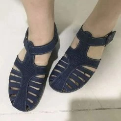 Nuheel® Woman Womens Comfortable Wedges Sandals Close-Toe Walking Flat Sandals