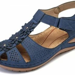 Nuheel® Woman Womens Comfortable Wedges Sandals Close-Toe Walking Flat Sandals