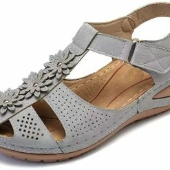 Nuheel® Woman Womens Comfortable Wedges Sandals Close-Toe Walking Flat Sandals