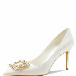 Nuheel® Nuheel Rhinestone Square Buckle Bridal Shoes Stilettos Wedding Shoes For Bride 12 Heels 12 Nuheel® Nuheel Rhinestone Square Buckle Bridal Shoes Stilettos Wedding Shoes For Bride 12 Heels