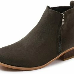 Nuheel® Woman Women's Ankle Boot Stacked Heel Booties Shoes Slip On Cutout Pointed Toe