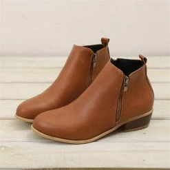 Nuheel® Woman Women's Ankle Boot Stacked Heel Booties Shoes Slip On Cutout Pointed Toe