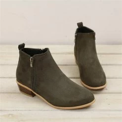 Nuheel® Woman Women's Ankle Boot Stacked Heel Booties Shoes Slip On Cutout Pointed Toe