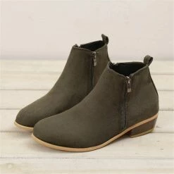 Nuheel® Woman Women's Ankle Boot Stacked Heel Booties Shoes Slip On Cutout Pointed Toe