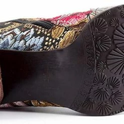 Nuheel® Women's Ankle Boots Handmade Splicing Leather Low Chunky Block Heels 15 Nuheel® Women's Ankle Boots Handmade Splicing Leather Low Chunky Block Heels