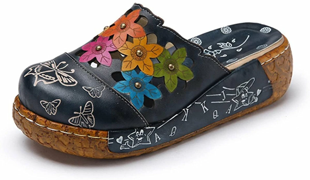 Nuheel® Womens Platform Sandals Shoes Leather Slip On Mule Clogs 3 Nuheel® Womens Platform Sandals Shoes Leather Slip On Mule Clogs