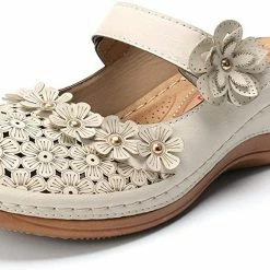 Nuheel® Women's Clogs Leather Slippers Leather Slip On Mules Flat Sandals 85 Nuheel® Women's Clogs Leather Slippers Leather Slip On Mules Flat Sandals