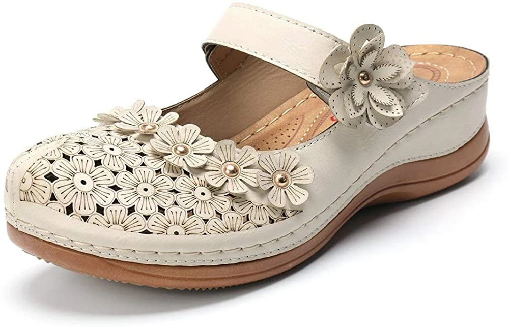 Nuheel® Women's Clogs Leather Slippers Leather Slip On Mules Flat Sandals 24 Nuheel® Women's Clogs Leather Slippers Leather Slip On Mules Flat Sandals