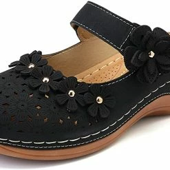 Nuheel® Women's Clogs Leather Slippers Leather Slip On Mules Flat Sandals 105 Nuheel® Women's Clogs Leather Slippers Leather Slip On Mules Flat Sandals