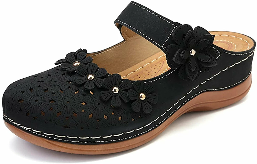 Nuheel® Women's Clogs Leather Slippers Leather Slip On Mules Flat Sandals 44 Nuheel® Women's Clogs Leather Slippers Leather Slip On Mules Flat Sandals