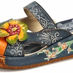 Nuheel® Women's Clogs Leather Slippers Leather Slip On Mules Flat Sandals Woman