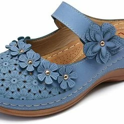 Nuheel® Women's Clogs Leather Slippers Leather Slip On Mules Flat Sandals 91 Nuheel® Women's Clogs Leather Slippers Leather Slip On Mules Flat Sandals