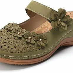 Nuheel® Women's Clogs Leather Slippers Leather Slip On Mules Flat Sandals 112 Nuheel® Women's Clogs Leather Slippers Leather Slip On Mules Flat Sandals