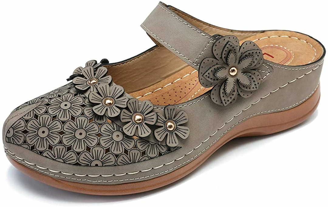 Nuheel® Women's Clogs Leather Slippers Leather Slip On Mules Flat Sandals 58 Nuheel® Women's Clogs Leather Slippers Leather Slip On Mules Flat Sandals