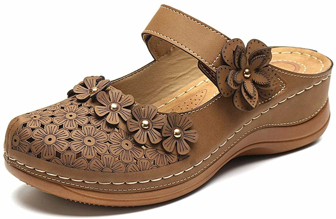 Nuheel® Women's Clogs Leather Slippers Leather Slip On Mules Flat Sandals 17 Nuheel® Women's Clogs Leather Slippers Leather Slip On Mules Flat Sandals