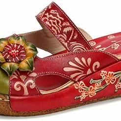 Nuheel® Women's Clogs Leather Slippers Leather Slip On Mules Flat Sandals Woman