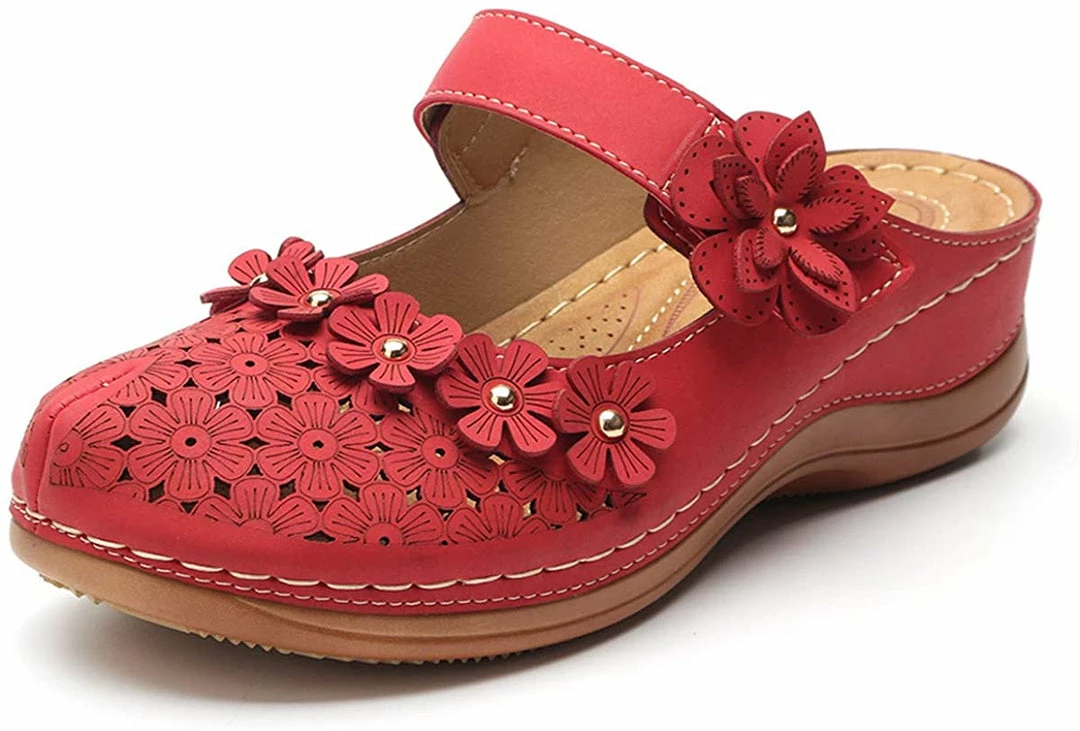 Nuheel® Women's Clogs Leather Slippers Leather Slip On Mules Flat Sandals 3 Nuheel® Women's Clogs Leather Slippers Leather Slip On Mules Flat Sandals