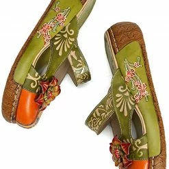 Nuheel® Women's Clogs Leather Slippers Leather Slip On Mules Flat Sandals Woman