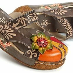 Nuheel® Women's Clogs Leather Slippers Leather Slip On Mules Flat Sandals Woman