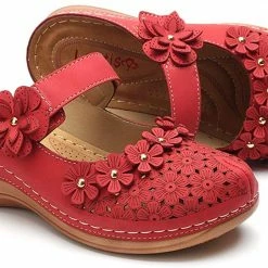 Nuheel® Women's Clogs Leather Slippers Leather Slip On Mules Flat Sandals