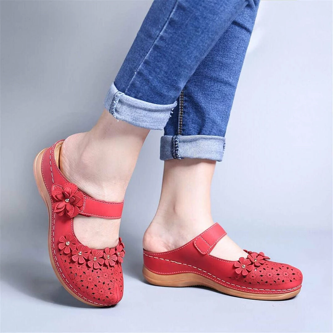 Nuheel® Women's Clogs Leather Slippers Leather Slip On Mules Flat Sandals 6 Nuheel® Women's Clogs Leather Slippers Leather Slip On Mules Flat Sandals