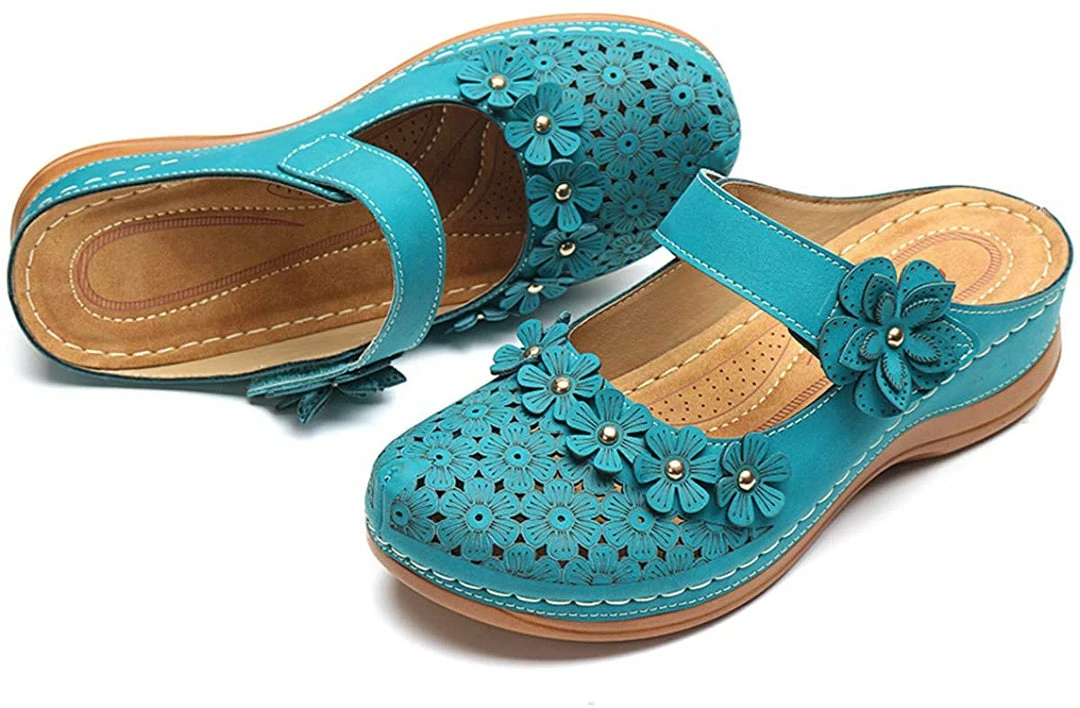 Nuheel® Women's Clogs Leather Slippers Leather Slip On Mules Flat Sandals 12 Nuheel® Women's Clogs Leather Slippers Leather Slip On Mules Flat Sandals