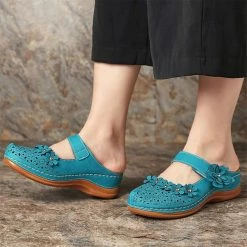 Nuheel® Women's Clogs Leather Slippers Leather Slip On Mules Flat Sandals 77 Nuheel® Women's Clogs Leather Slippers Leather Slip On Mules Flat Sandals