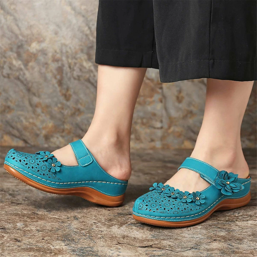 Nuheel® Women's Clogs Leather Slippers Leather Slip On Mules Flat Sandals 16 Nuheel® Women's Clogs Leather Slippers Leather Slip On Mules Flat Sandals