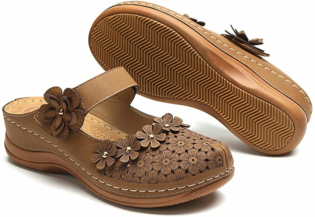 Nuheel® Women's Clogs Leather Slippers Leather Slip On Mules Flat Sandals 18 Nuheel® Women's Clogs Leather Slippers Leather Slip On Mules Flat Sandals