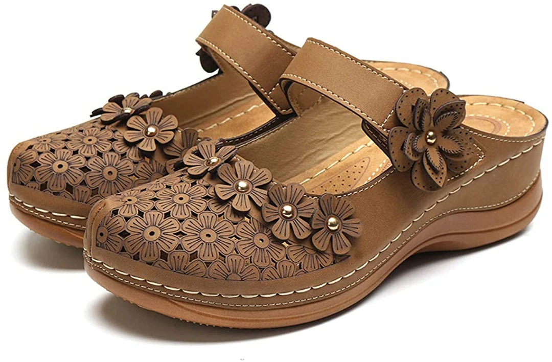 Nuheel® Women's Clogs Leather Slippers Leather Slip On Mules Flat Sandals 19 Nuheel® Women's Clogs Leather Slippers Leather Slip On Mules Flat Sandals