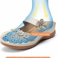 Nuheel® Women's Clogs Leather Slippers Leather Slip On Mules Flat Sandals 88 Nuheel® Women's Clogs Leather Slippers Leather Slip On Mules Flat Sandals