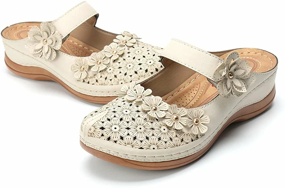 Nuheel® Women's Clogs Leather Slippers Leather Slip On Mules Flat Sandals 28 Nuheel® Women's Clogs Leather Slippers Leather Slip On Mules Flat Sandals