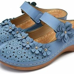 Nuheel® Women's Clogs Leather Slippers Leather Slip On Mules Flat Sandals 92 Nuheel® Women's Clogs Leather Slippers Leather Slip On Mules Flat Sandals