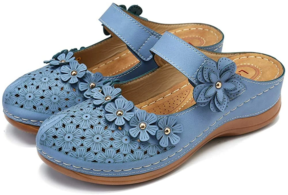 Nuheel® Women's Clogs Leather Slippers Leather Slip On Mules Flat Sandals 31 Nuheel® Women's Clogs Leather Slippers Leather Slip On Mules Flat Sandals