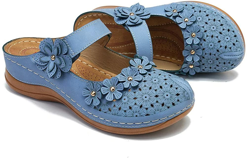 Nuheel® Women's Clogs Leather Slippers Leather Slip On Mules Flat Sandals 32 Nuheel® Women's Clogs Leather Slippers Leather Slip On Mules Flat Sandals