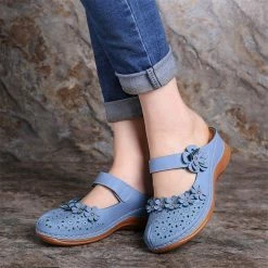 Nuheel® Women's Clogs Leather Slippers Leather Slip On Mules Flat Sandals 95 Nuheel® Women's Clogs Leather Slippers Leather Slip On Mules Flat Sandals