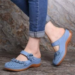 Nuheel® Women's Clogs Leather Slippers Leather Slip On Mules Flat Sandals 96 Nuheel® Women's Clogs Leather Slippers Leather Slip On Mules Flat Sandals