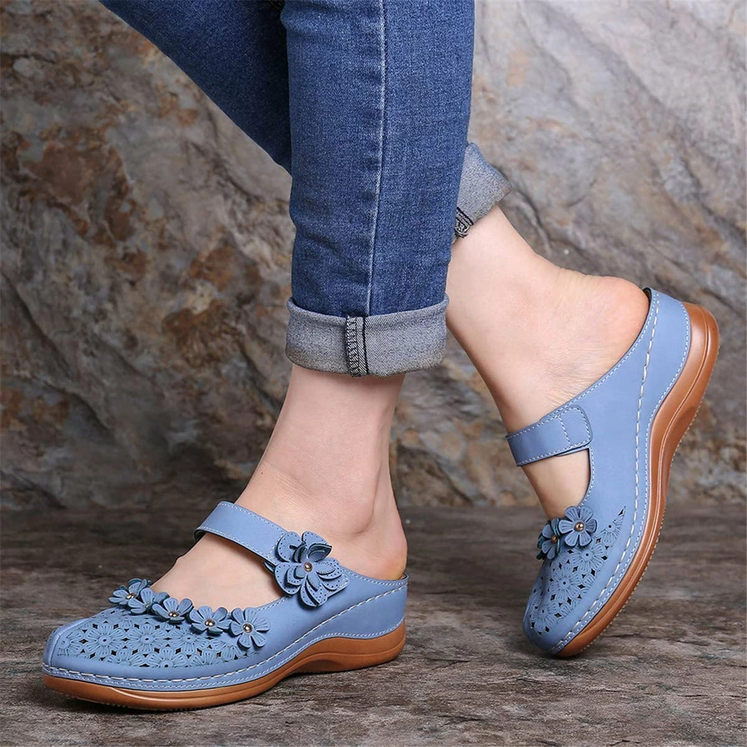 Nuheel® Women's Clogs Leather Slippers Leather Slip On Mules Flat Sandals 35 Nuheel® Women's Clogs Leather Slippers Leather Slip On Mules Flat Sandals