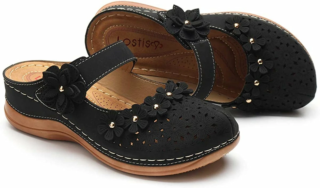 Nuheel® Women's Clogs Leather Slippers Leather Slip On Mules Flat Sandals 45 Nuheel® Women's Clogs Leather Slippers Leather Slip On Mules Flat Sandals